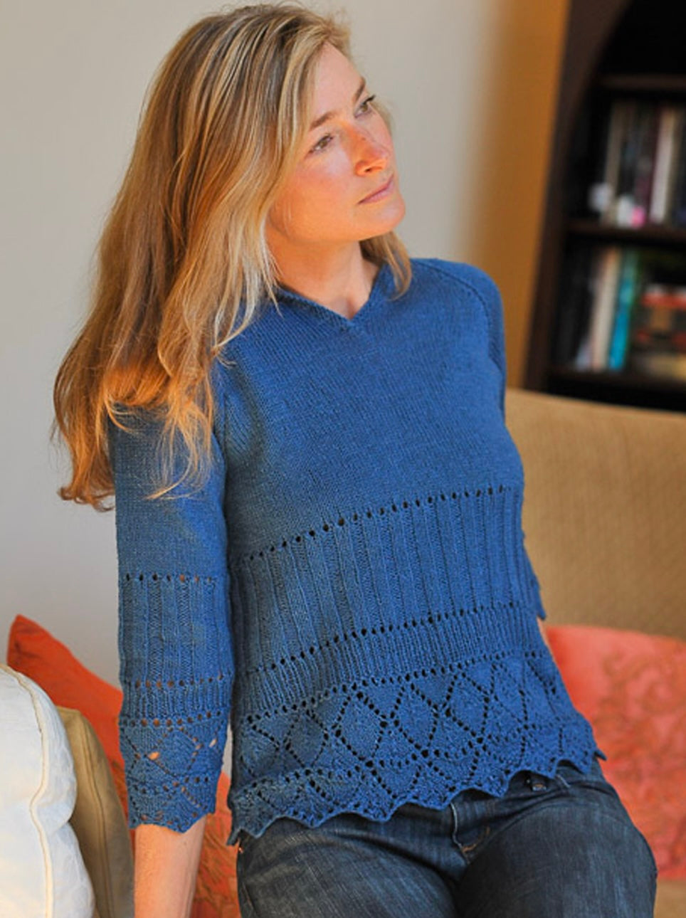 Diamond and Rib Hoodie - Sport Weight Pattern