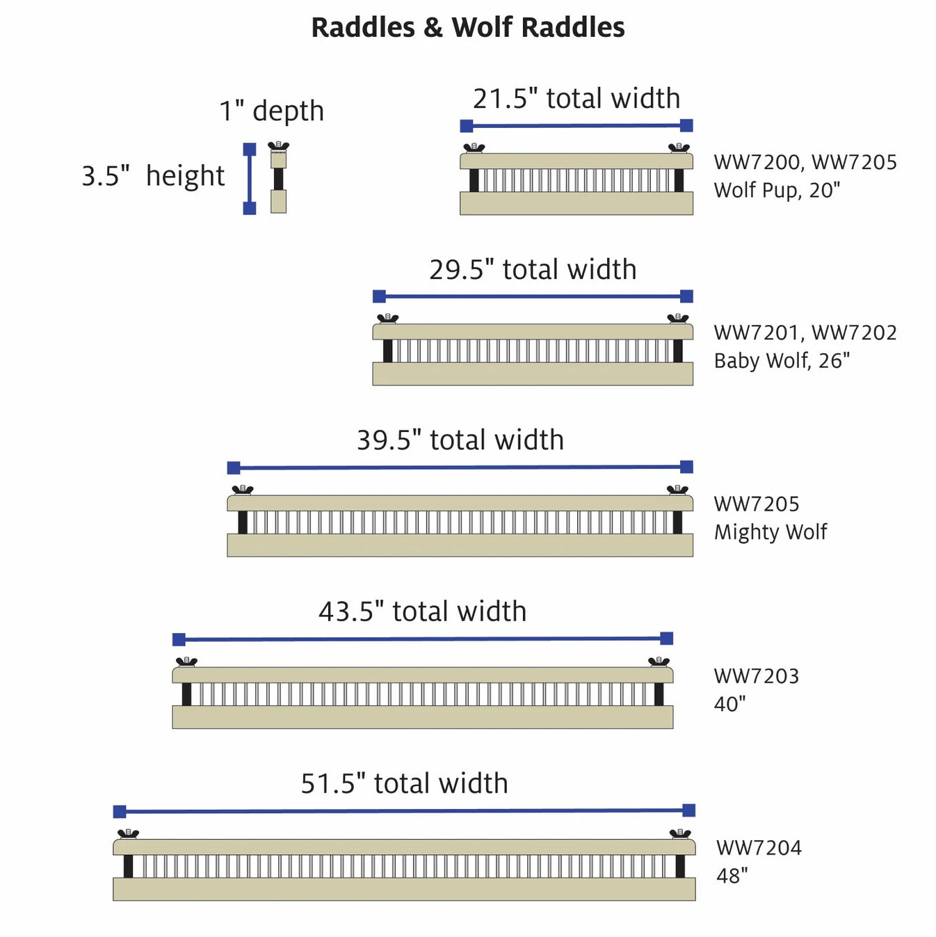 Schacht Wooden Raddle for Wolf Looms