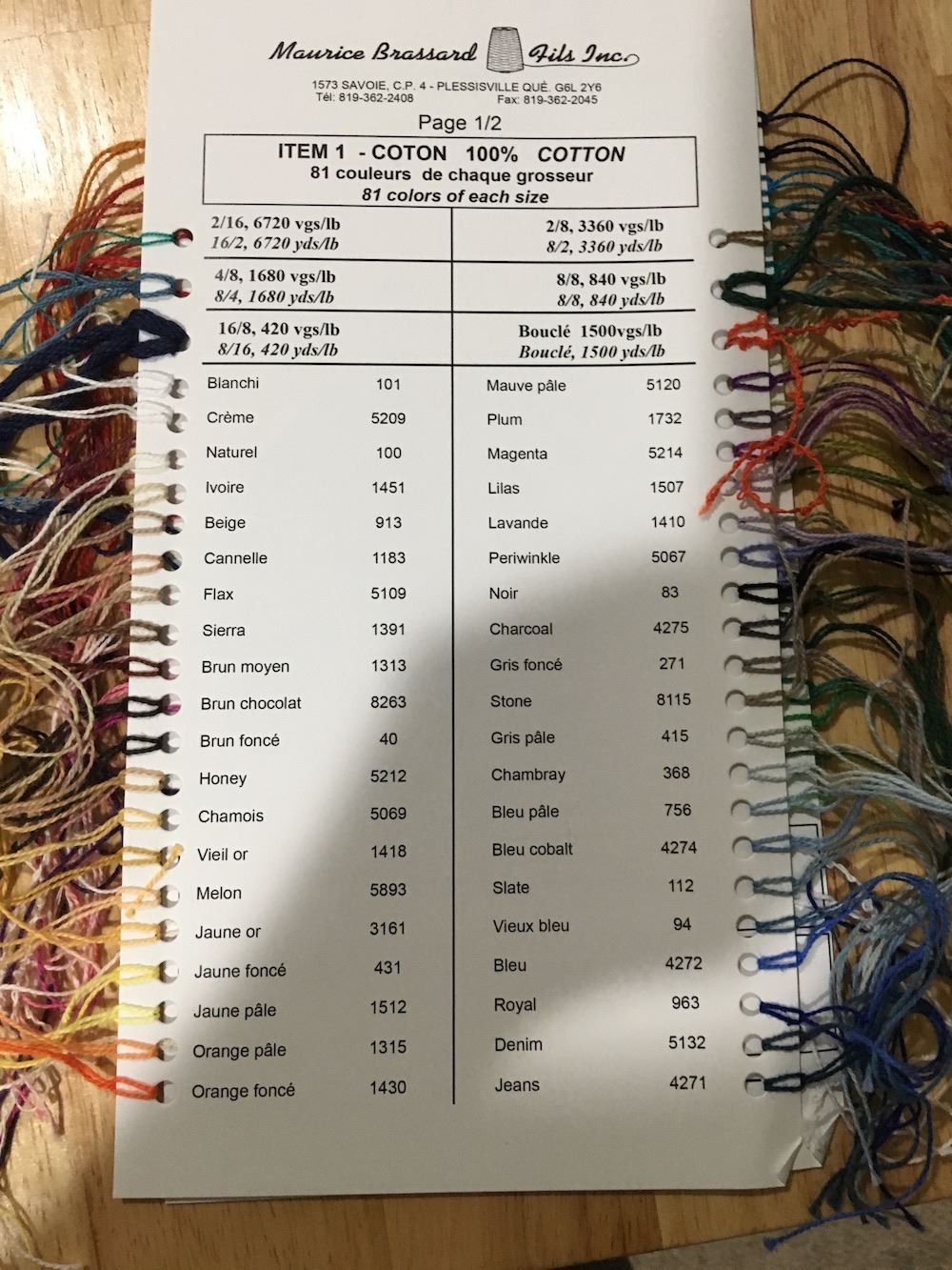 Brassard Color Cards