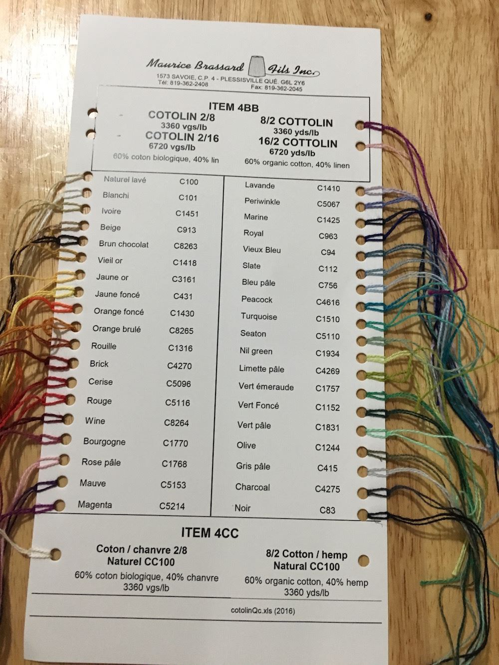 Brassard Color Cards