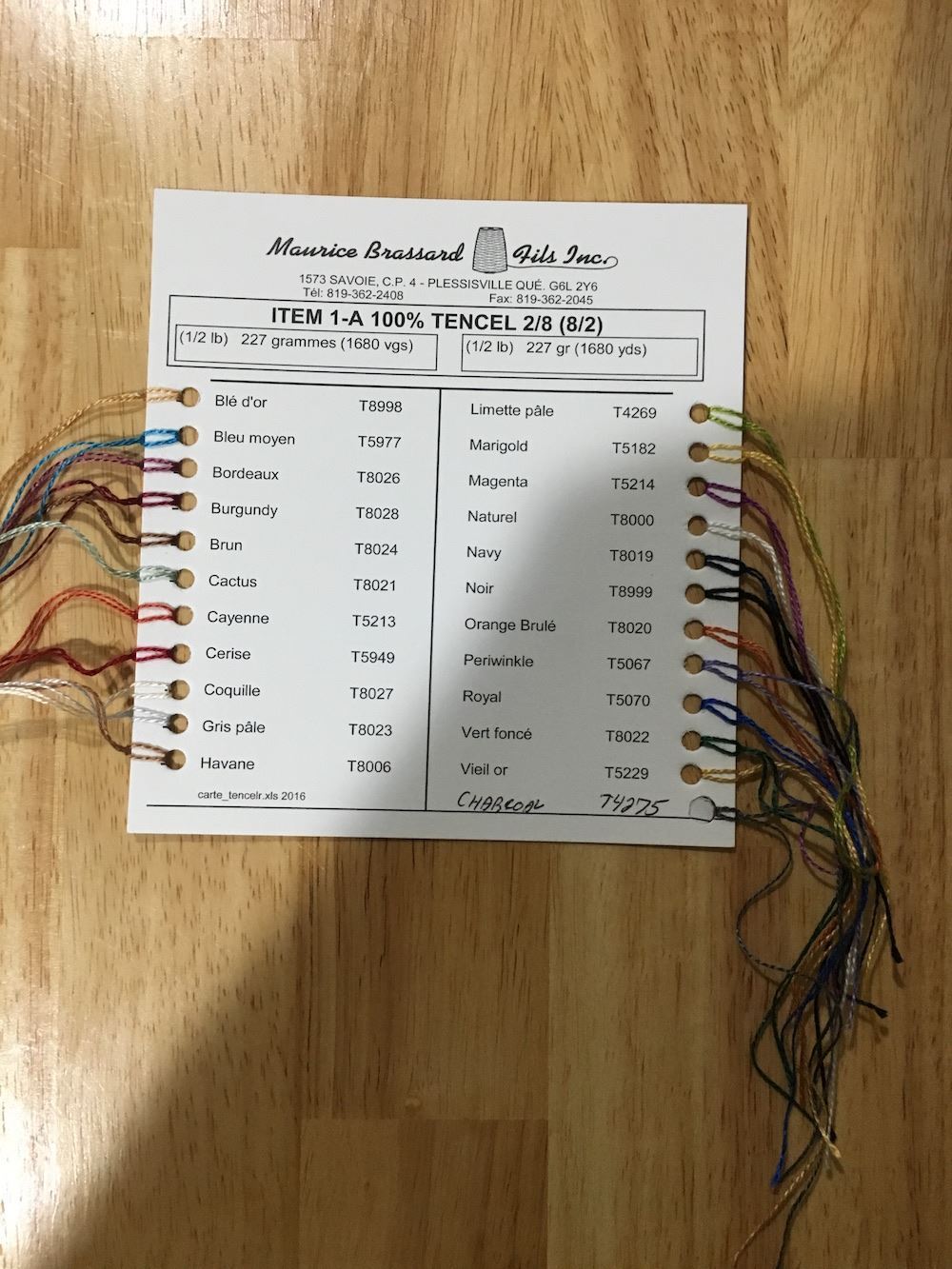 Brassard Color Cards