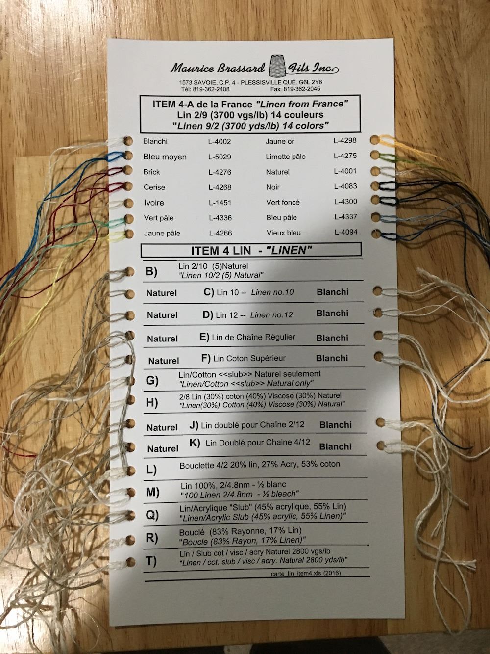 Brassard Color Cards