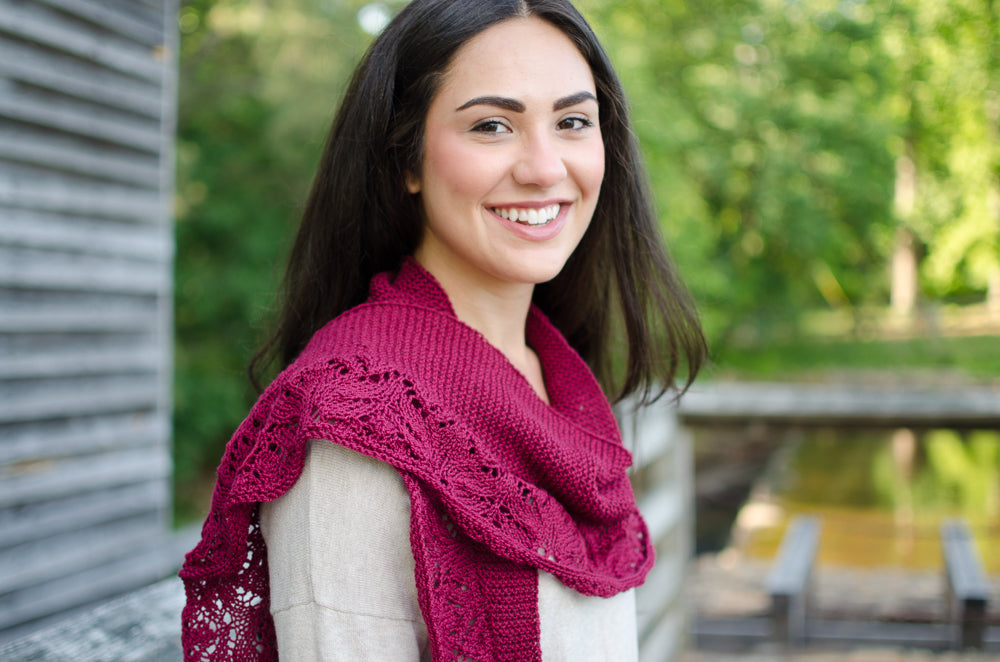 Aperture - Shallow Triangular Shawl with deep lace border