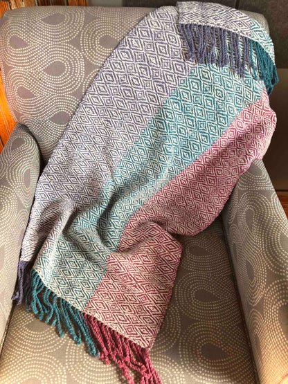 Baby Blankets - Make 2 - Undulating Twill with Rosepath Treadling - Pattern and Yarn Kit