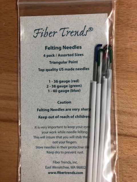Felting Needles - Fiber Trends - 4-pack, 3 gauges