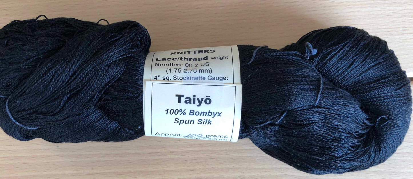 Taiyo 100% Bombyx Spun Silk Yarn 30/2 cones and skeins