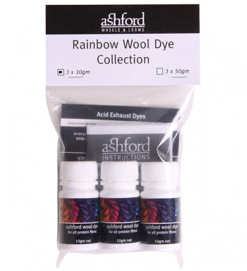 Ashford Wool Dye Rainbow Collection