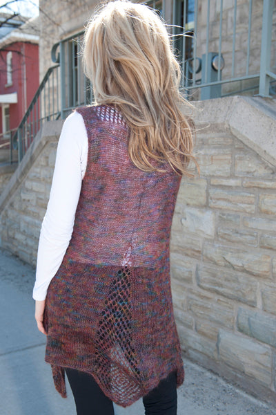 Gisele - Sheer Lacy Vest in Laceweight Yarn