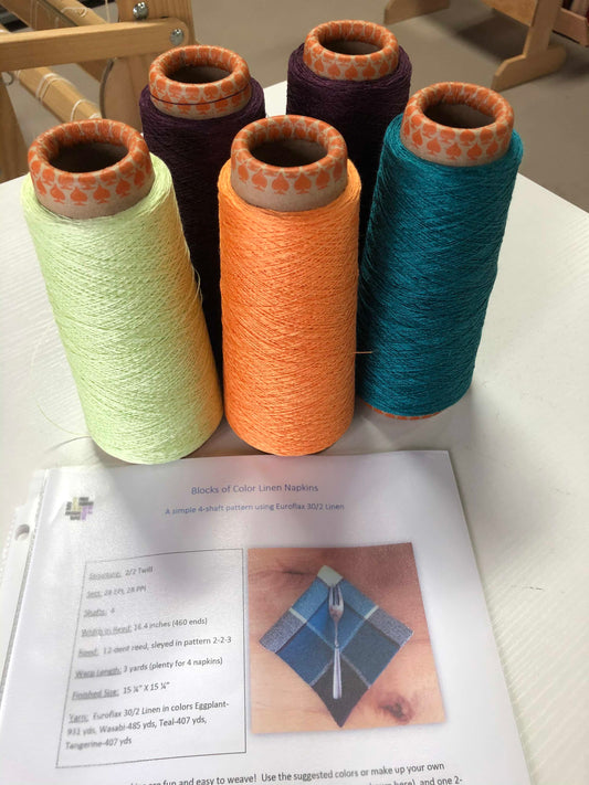 Blocks of Color Napkins - Euroflax Yarn Kit