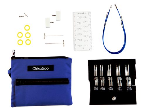 ChiaoGoo Interchangeable Twist Blue Shorties Set - 2" and 3" US 4 to 8