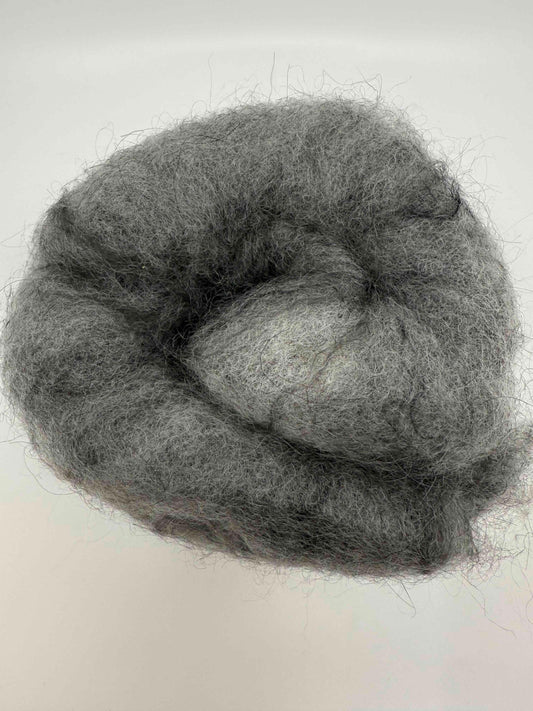 Mixed Fiber Batt - Shetland, Pygora AB, Black Silk and Bamboo