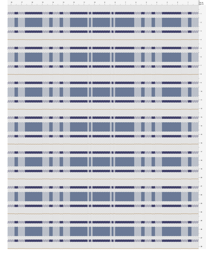 Bakers Towel with Linen Weft of Cream, French Blue, Navy and Straw Colors