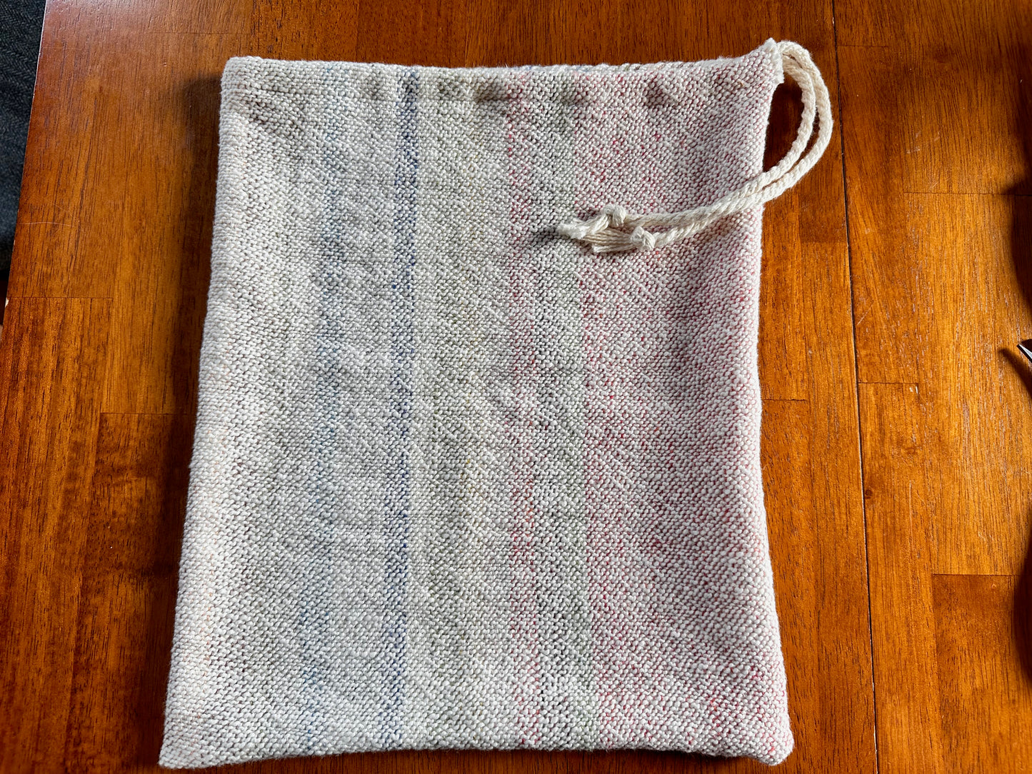 Draw-String Bag of Cotton and Linen