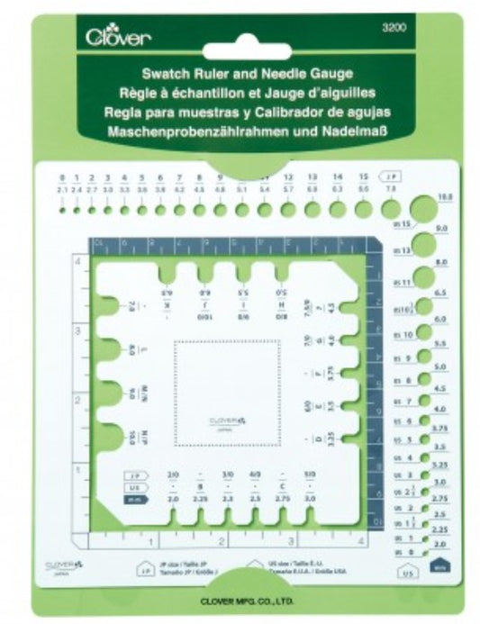 Clover Swatch Ruler and Needle Gauge