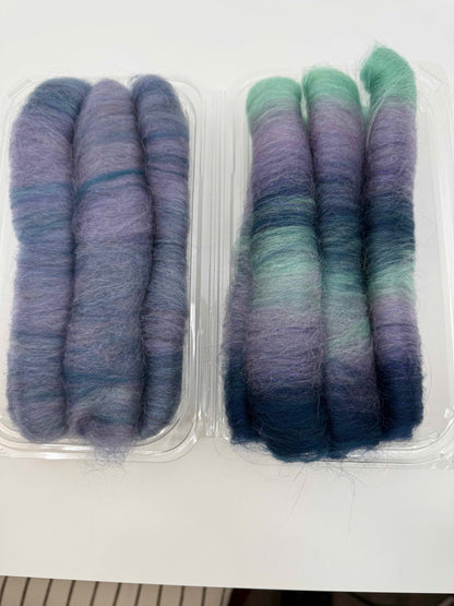 Duet Rolags - luxury fibers with a touch of Angelina