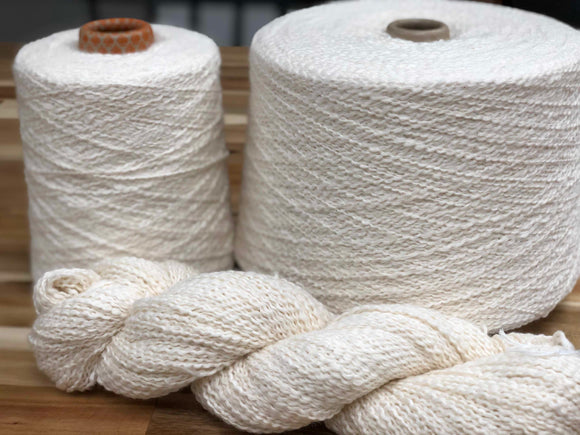 Bamboo & Organic Cotton Yarn on Cones - Wholesale for Dyers and Weavers -  Vegan Yarn - 1lb/454g
