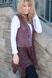 Gisele - Sheer Lacy Vest in Laceweight Yarn